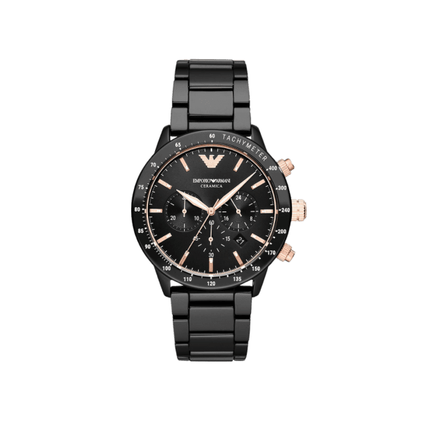 EMPORIO ARMANI Chronograph Black Ceramic Watch