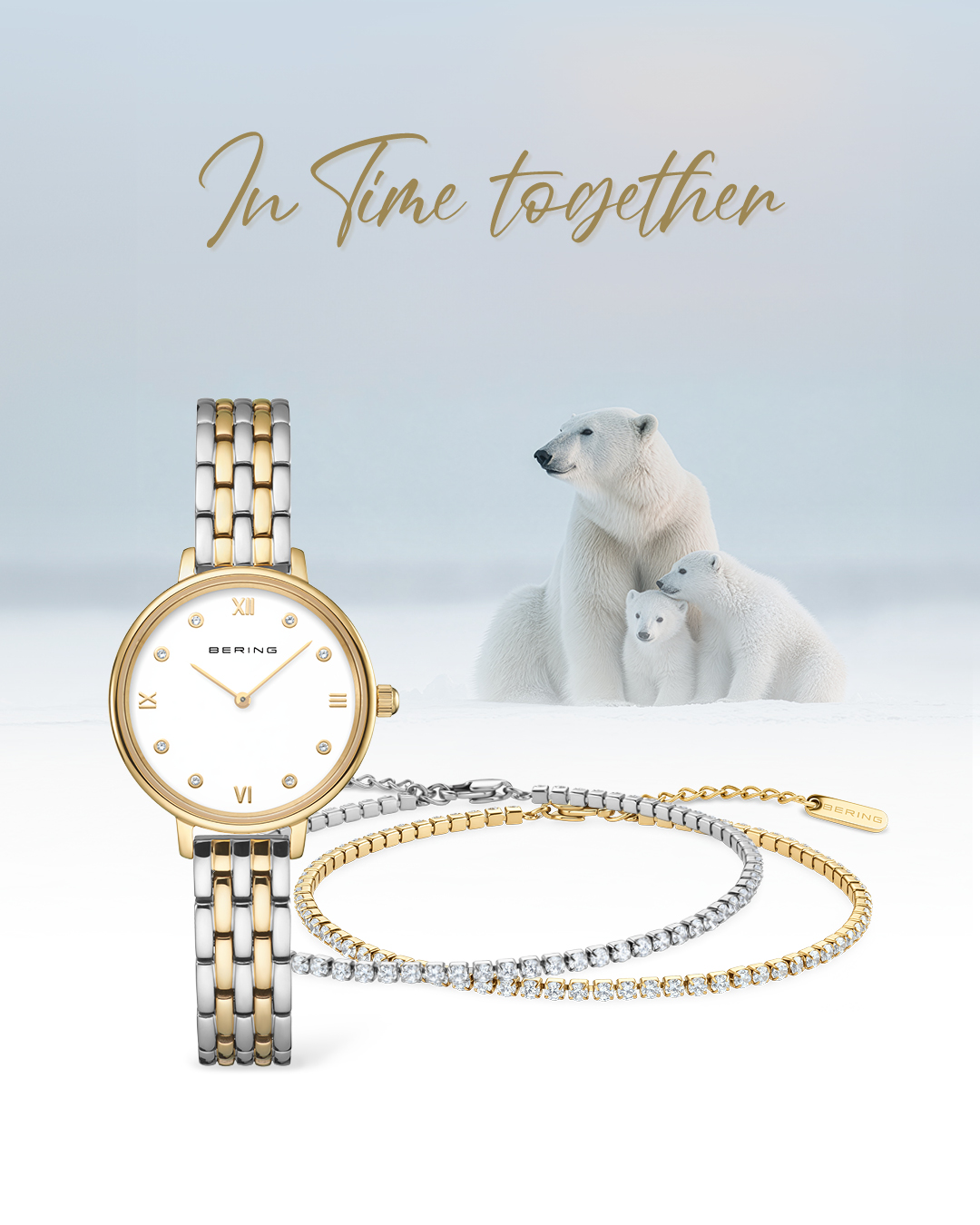 BERING Classic Watch + Silver and Gold coloured bracelets - Image 7